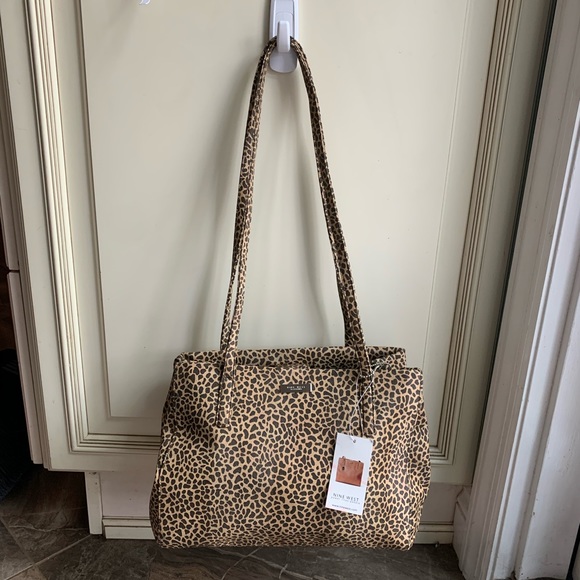 NWT Nine West Leopard Shoulder Bag Printed - Picture 1 of 5